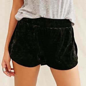 Urban Renewal Crushed Velvet Black Shorts